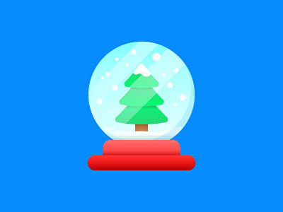 Snowglobe christmas cold december flat design holidays let it snow prairies simple snow snowflakes snowglobe snowing tree winter