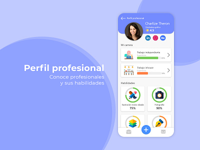 Perfil profesional / DailyUI Challenge #6 adobe adobexd app appdesign application branding design designer typography uxdesign