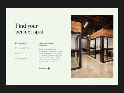 Coworking & Shared Space in US coworking coworking space layout service typography website website design whitespace