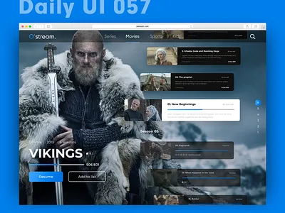 Daily UI 057 - Video Player daily 100 challenge daily ui dailyui netflix streaming ui uiux ux videoplayer