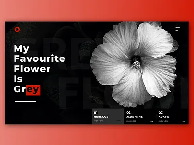 Fleur Grise dark ui darkmode deep design florist flower french grey grise hibiscus ui uidesign userinterface webdesign weirdart weirdui
