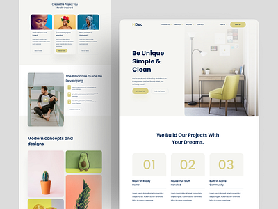 Landing Page Design agency app architecture clean creative crypto debut flat home house landing landing page minimal seo typogaphy ui ux web webdesign website