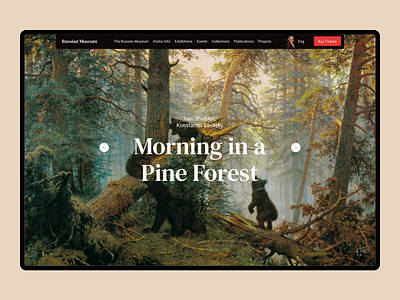 Daily UI 01 — Russian Museum animation art black concept gallery musum picture picture frame pictures shishkin ui ux webdesign website