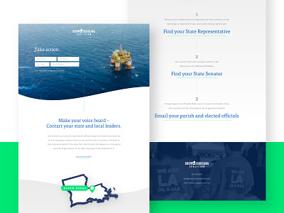 Grow Louisiana Coalition Website baton rouge blue coalition color design flat green louisiana parish photography state type typography ui water web website