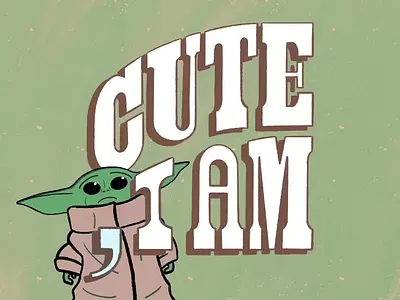 Day 28: 100 Days of Hand Lettering 100dayproject baby yoda brown cute design disney green hand lettering illustration ipad lettering mandalorian process procreate starwars type typography yoda