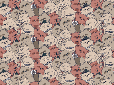 Daily Pattern - 12 09 19 cartoon tile illustration pattern raccoon tile trash panda