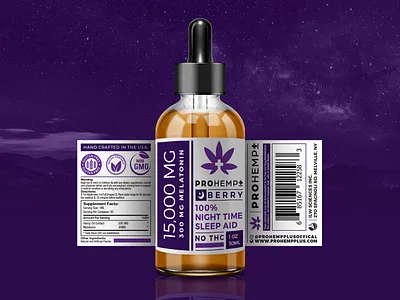 ProHemp Plus Sleep Aid brand branding creative graphic artist graphic design hemp hemp oil label design package design print design vector