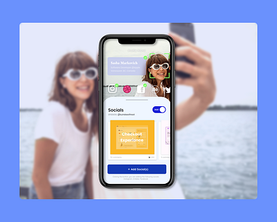 Dailyui Day 6 - Social Profile from Facial Detection 006 adobexd app behance dailyui design design challenge dribbble facebook facial facial detection facial recognition instagram mobile social social profile twitter ui user profile ux