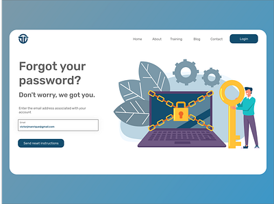 Forgot password concept clean design illustration login minimal product design ui vector web web design