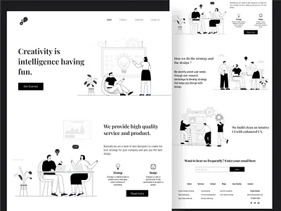 Designingism adobe illustrator agency website application ui concept illustration landing page monochromatic ui ux web design website website landing page website ui