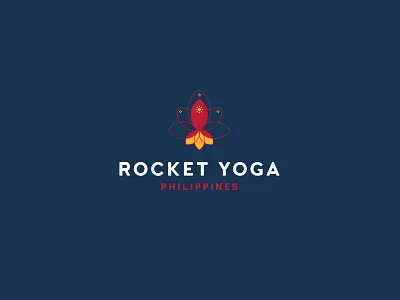 Rocket Yoga PH Logo branding design flat icon logo yoga