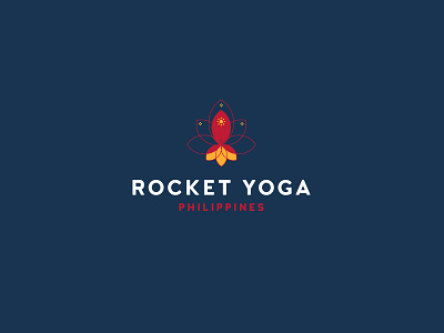 Rocket Yoga PH Logo branding design flat icon logo yoga