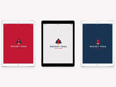 Rocket Yoga PH Logo on an iPad branding design flat icon illustrator logo vector yoga