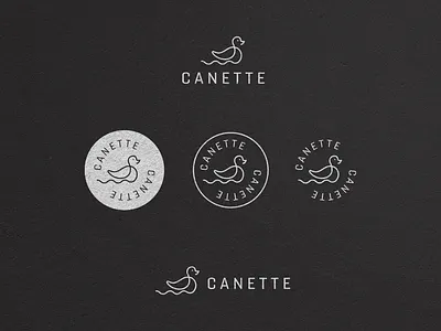 Canette branding duckling logo minimal print vector vintage