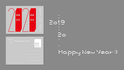 2020 new year card graphic design greeting new year card typography