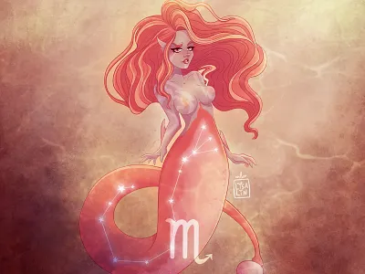 ♏Scorpio art cartoon cartoon character character character design concept design illustration mermaids mermay photoshop photoshop art procreate scorpio scorpion zodiac zodiac sign