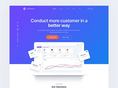 Social Reviews Web Exploration 2022 app arslan design exploration landing page product shot trend ui web