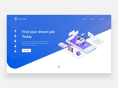 Job - Concept beautiful clean design clean ui concept dream find homepage illustration interview job job application job board job listing jobs landing landing page minimal minimalism studio vector