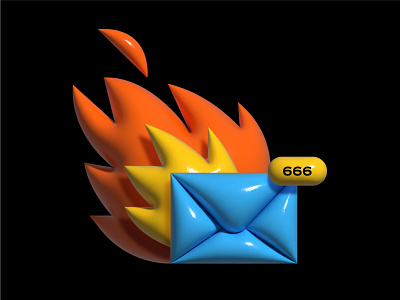 666 3d 666 email illustration