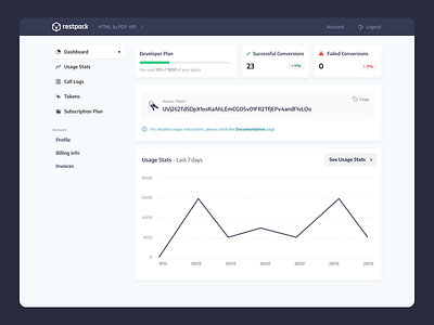 Restpack.io - Dashboard api clean dashboard dashboard app dashboard design dashboard template dashboard ui design restpack security ui ui design user experience ux web whitespaces