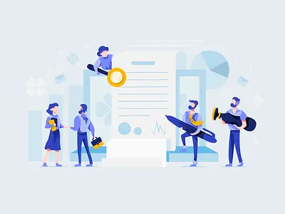 Electronic signature art business character design electronic flat illustration personage signature stock vector