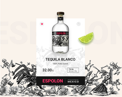 Product card - Tequila design lime tequila ui web website