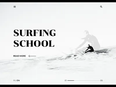Fourth of 4 concepts about surfing school design landing landing page main page minimal surfing ui ux web website