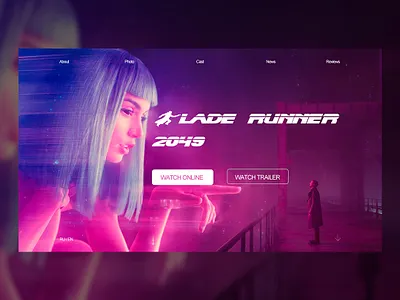 Concept Blade runner bladerunner design landing landing page main page minimal ui ux web website