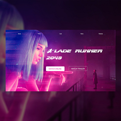 Concept Blade runner bladerunner design landing landing page main page minimal ui ux web website