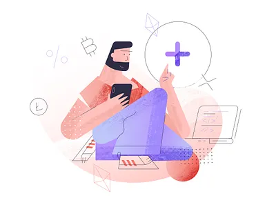 Illustration 3 for www.spend.com/lend/ app design icon illustration ui vector web