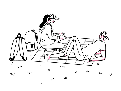 Picnic picnic line illustration