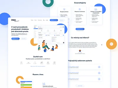 Inso website blue design kindergarten uidesign ux design
