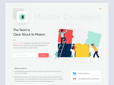 Teamwork : Clear About its Mission app app design colorful creative design dribbble interface landing page landing page design master creationz modern product design saas design team work uiuxdesign webpagedesign website