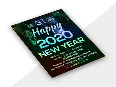 Happy new year flyer template