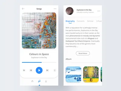 Music player - Daily UI #09 album app audio challenge clean concept dailyui ios music music app player post rock songs ui uidesign white