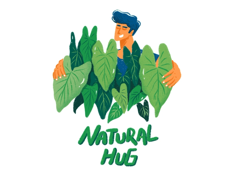 Natural Hug animal app branding design doodle forest garden gif giphy graphic icon illustraion illustrator lettering logo plant illustration tuesday typography ui design vector