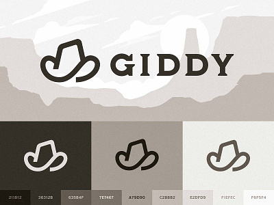 Giddy Logo brand branding cowboy crypto cryptocurrency desert hat logo technology western