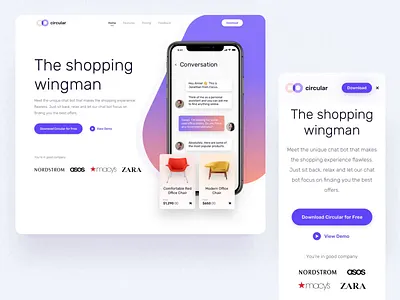Circular 2.0 after effects animation data design iphone landing page motion motion design shopping ui ui8 ux