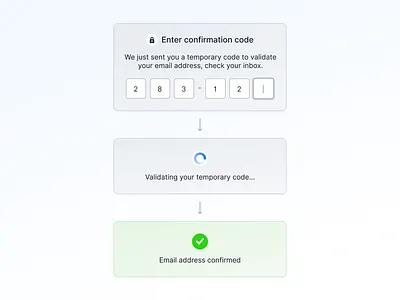 🔐Confirmation code app authentication design inspiration interface signup ui user interface