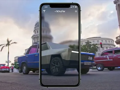 Elon Musk's Cyber Vision 3d animation app application augmented reality concept cyberpunk cybertruck design elonmusk future ios mobile motion motion design tesla ui uiux ukraine