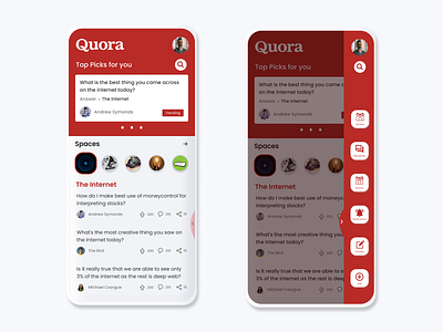 Quora App Redesign concept animation app branding cards design dribbble best shot illustration quora ui ux web