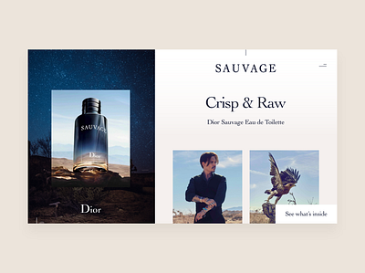Dior Sauvage Shopping Experience — Perfume Page e commerce fashion identity landing page minimal perfume ui ux web design website website design