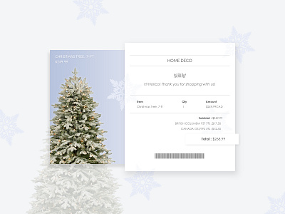 Email Receipt christmas christmas tree dailyui email receipt emailreceipt graphic graphicdesign holiday japan snow snowflake web webdesign webdesigner website