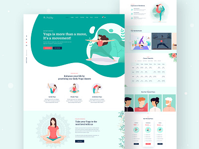 MediYoga_Yoga Template branding clean creative design fitness flat health illustration landingpage logo meditation minimal trend 2020 typography ui ux vector web yoga yoga studio