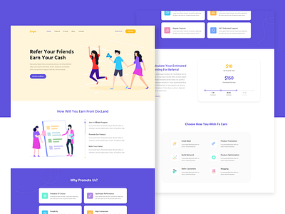 Affiliate Marketing Landing Page affiliate marketing affiliate website affiliates clean colourful design modernui trendyui ui uidesign ux website