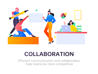 communication and collaboration branding color communication design flat illustration ui vector web