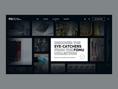 FOMU — Fotomuseum Antwerp — Collections black collection dark ui gallery gradient museum photography ui ux wall web web design website white