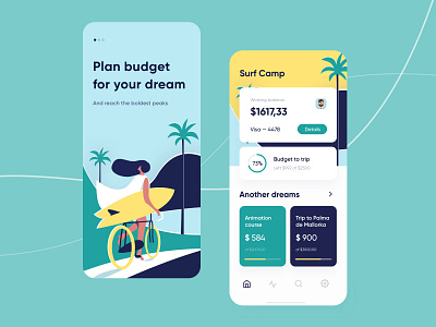 Budget planner - Mobile concept arounda clean concept dreams figma illustration interface ios app design surf ui ux