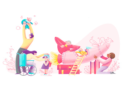 what works 2d baby blog illustration blog post books building children children book illustration childrens book childrens illustration creative family flower fun helmet kids mother rocket wheelchair