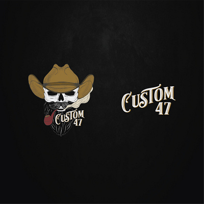 Custom 47 in Saigon/Vietnam custom illustrator logo mark motorcycle type vector